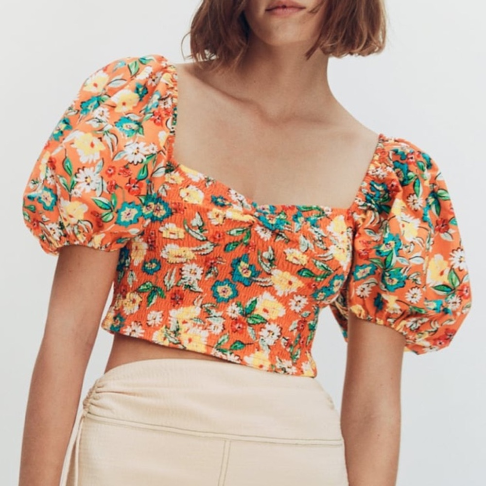Zara Puff sleeve crop top